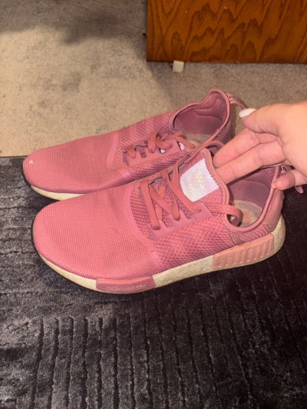 adidas Women’s Rose Pink NMD R1 Knit Sneakers
